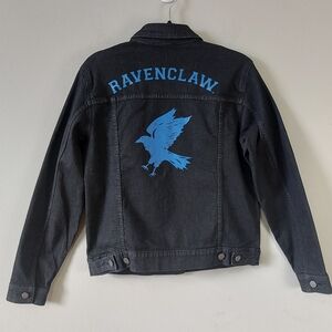 Harry Potter Ravenclaw Trucker Girls Denim Graphic Jacket Medium Black Jean Top